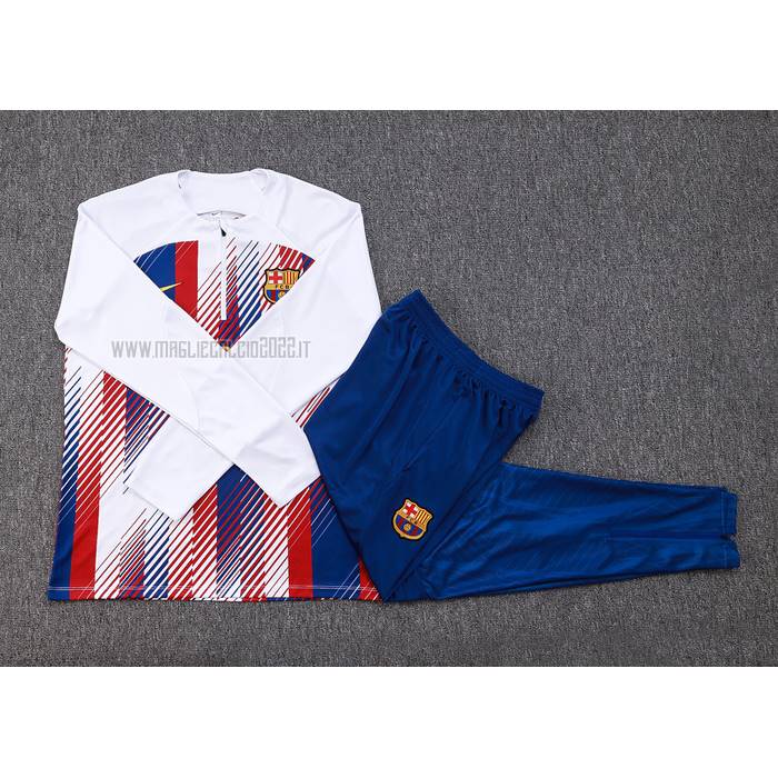 Tuta da Track de Felpa del FC Barcellona Bambino 2023-2024 Blanco
